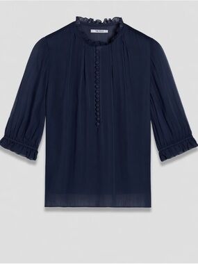 The Fold Tierney Silk Summer Blouse/Camisole Navy Elegant Summer Size UK14/US10